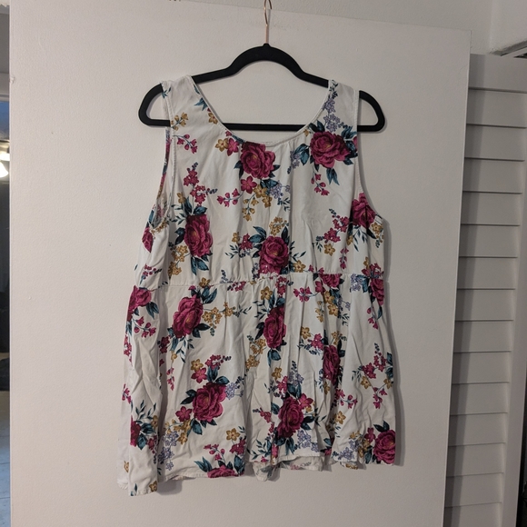 Torrid Multicolor Floral Button-Front Sleeveless Babydoll Blouse Size 2 (18/20) - Picture 4 of 4